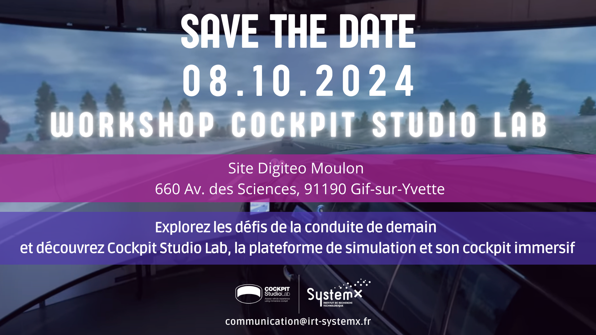 [Save the Date] Workshop Cockpit Studio Lab